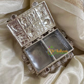 Silver AD Stone Kumkum Box -The Royal-G10270